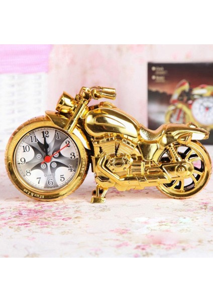 Motosiklet Çalar Saat Retro Motosiklet Çalar Saat Vintage Motosiklet Saat Eski Raf Saat Eski Çalar Saat Ev Ofis Masaüstü Dekor ( Pil Altın ) (Yurt Dışından)