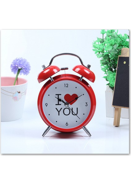 4 Inç Metal Çalar Saat Kırmızı Ben Işıklı Dilsiz Basit Küçük Çalar Saat ile Kalp Şeklinde Siz Çocuklar, Öğrenciler ve Yetişkinler Için Ev Ofis Saati (Yurt Dışından) fırsatları