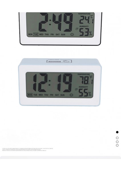 5 Inç Akıllı LCD Elektronik Saat Masaüstü ile Çalar Saat Aydınlık Tembel Elektronik Saat Çok Fonksiyonlu Sabit Saat (Mavi) (Yurt Dışından)