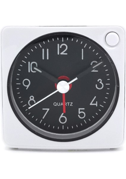 Mini Çalar Saat, Sessiz Tarama, Tıklama Yok, Otomatik Arka Işık ve Erteleme Işlevi, Seyahat Kullanımı (Beyaz/siyah Kadran/siyah Beyaz Ibreler) (Yurt Dışından)