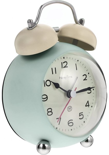 Sessiz Tik Tak Tak Sesini Getirmeyen Çalar Saat Vintage Çan Çalar Saat Çalar Saat Masa Üstü Çalar Saat Başucu Masaüstü Süsü (Yeşil) (Yurt Dışından)