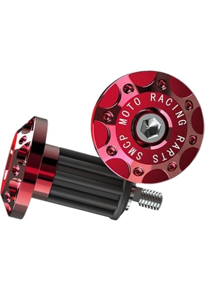 2 Adet Motosiklet Gidon Ucu Sapları Fiş Kapakları Cnc Alüminyum Alaşımlı Kırmızı (Yurt Dışından) fırsatları