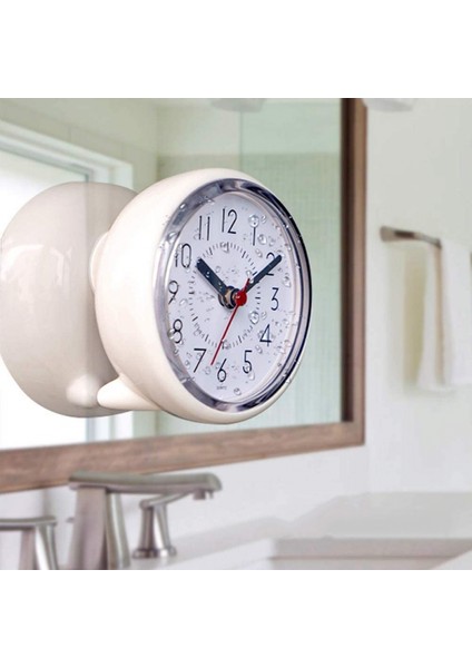 Banyo Duvar Saati, Su Geçirmez Vantuz Sessiz Çalışmayan Saatler Masa Yatak Odası Ev Ofis Okul Için Standlı (4 Inç, Beyaz) (Yurt Dışından) fiyatları