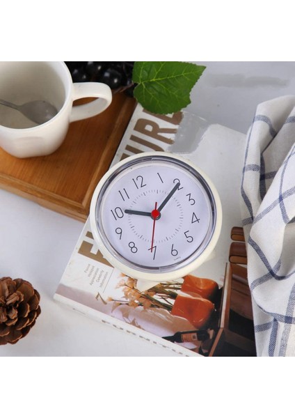 Banyo Duvar Saati, Su Geçirmez Vantuz Sessiz Çalışmayan Saatler Masa Yatak Odası Ev Ofis Okul Için Standlı (4 Inç, Beyaz) (Yurt Dışından) fırsatları