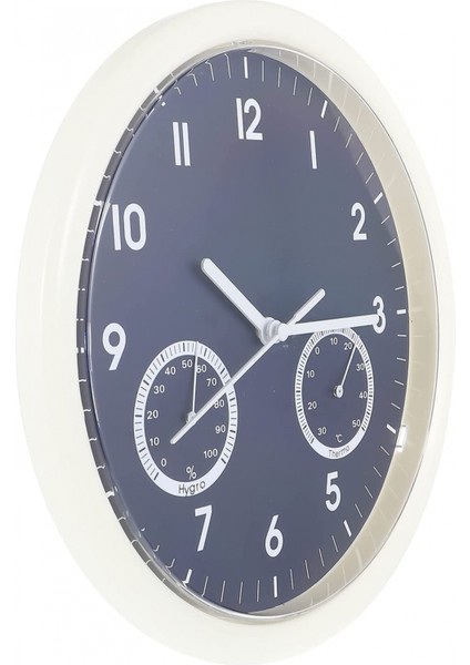 Higrometre Tasarım Dekoratif Duvar Saati Akülü Duvar Saati Beyaz (Yurt Dışından)
