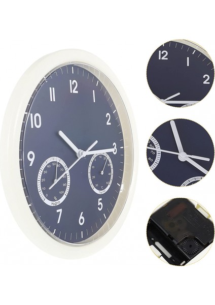 Higrometre Tasarım Dekoratif Duvar Saati Akülü Duvar Saati Beyaz (Yurt Dışından) modelleri