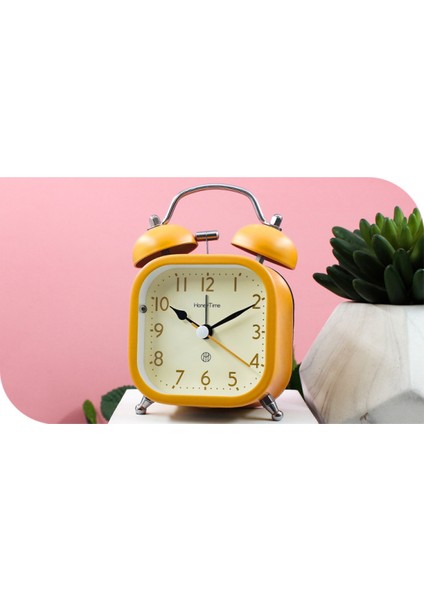 Öğrenciler, Çocuklar ve Yetişkinler Için 3 Inç Kare Metal Aydınlık Sevimli Çalar Saat Sessiz Çalar Saat (Sarı) (Yurt Dışından) fırsatları