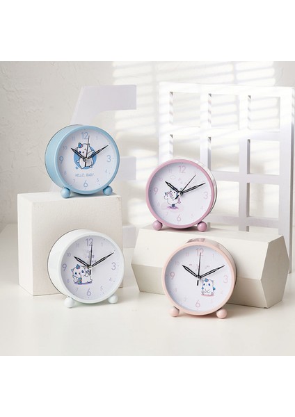 4 Inç Metal Işıklı Çalar Saat Tek Boynuzlu At Çalar Saat Öğrenci Çocuk Yetişkin Saati Sessiz Çalar Saat Ev （pembe） (Yurt Dışından)