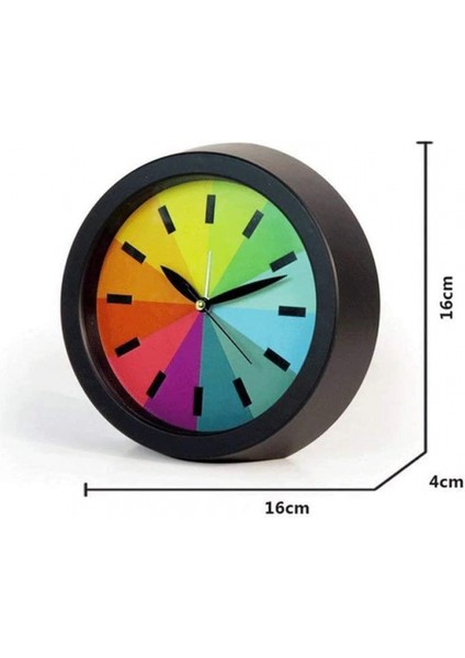 Yaratıcı Sessiz Gökkuşağı Renkli Çalar Saat Masa Ofis Hediye Yatak Odası Sessiz Moda Saat Masa Saati (Renk: Beyaz) (Yurt Dışından) modelleri