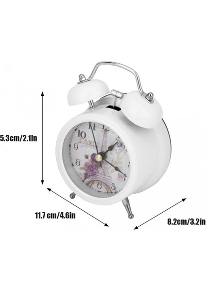 Yatak Odası Için Çalar Saat, Klasik Retro Ultra Sessiz Metal Kuvars Saat, Masa Dolap Başucu Seyahat Için Arkadan Aydınlatmalı (Beyaz) (Yurt Dışından) modelleri