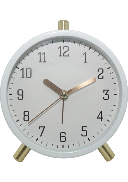 4,5 Inç Elektronik Saat, Gece Işıklı, Sessiz, Çocuklar, Öğrenciler ve Yetişkinler Için Basit Küçük Çalar Saat, Ev Ofis Kuvars Saati (Beyaz) (Yurt Dışından)