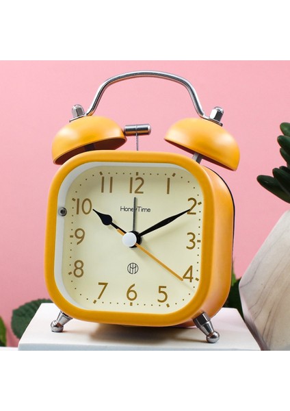 Öğrenciler, Çocuklar ve Yetişkinler Için 3 Inç Kare Metal Aydınlık Sevimli Çalar Saat Sessiz Çalar Saat (Sarı) (Yurt Dışından) fiyatları
