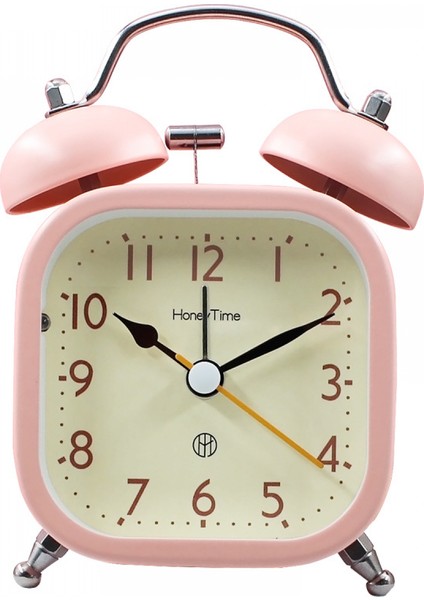 Öğrenciler, Çocuklar ve Yetişkinler Için 3 Inç Kare Metal Aydınlık Sevimli Çalar Saat Sessiz Çalar Saat (Pembe) (Yurt Dışından)