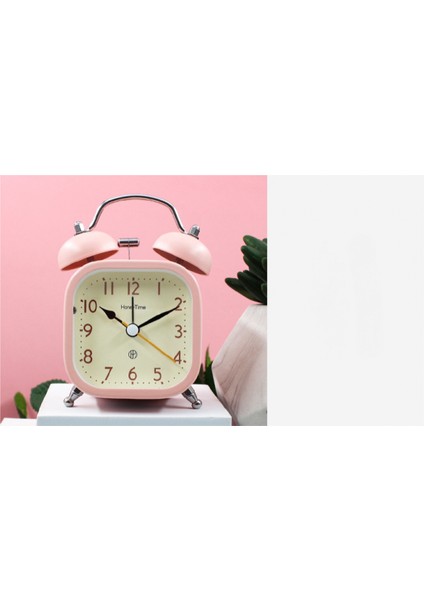 Öğrenciler, Çocuklar ve Yetişkinler Için 3 Inç Kare Metal Aydınlık Sevimli Çalar Saat Sessiz Çalar Saat (Pembe) (Yurt Dışından) fırsatları