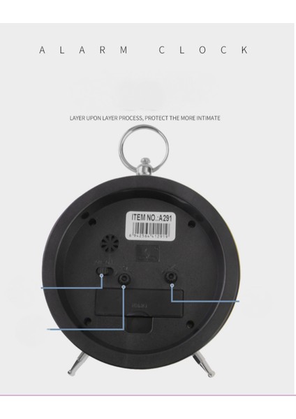 5 Inç Basit Dilsiz Gece Lambası ile Öğrenci Çocuk Yetişkin Sevimli Saat Yatak Odası Başucu Küçük Çalar Saat (Mavi) (Yurt Dışından) modelleri