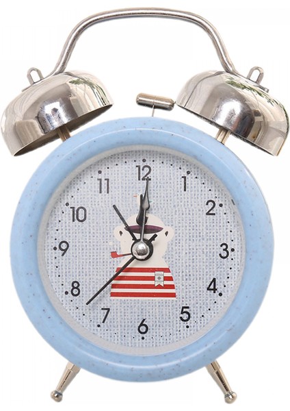 6-Inç Basit Stil Metal Çift Çan Öğrenci Çocuk Yetişkin Sevimli Saat Yatak Odası Başucu Küçük Çalar Saat (Mavi) (Yurt Dışından)