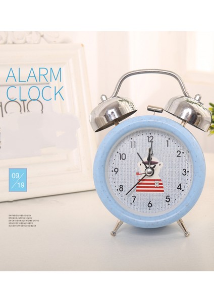 6-Inç Basit Stil Metal Çift Çan Öğrenci Çocuk Yetişkin Sevimli Saat Yatak Odası Başucu Küçük Çalar Saat (Mavi) (Yurt Dışından) fırsatları