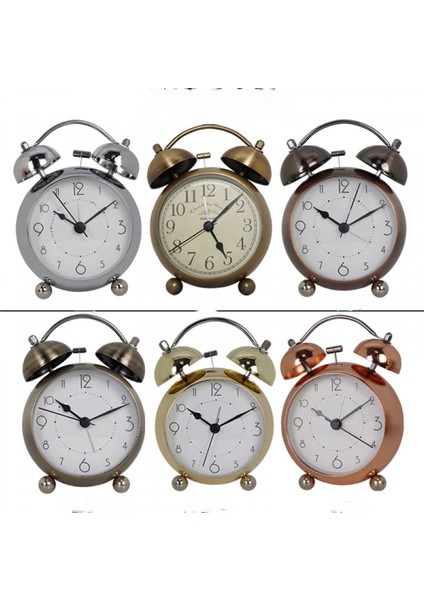 4 Inç Retro Metal Kuvars Çalar Saat Gece Lambası ile Sessiz Basit Küçük Çalar Saat Çocuklar, Öğrenciler ve Yetişkin Ev Ofis Kuvars Saat (Yurt Dışından) fırsatları