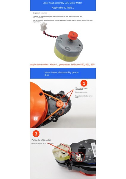 Lazer Mesafe Sensörü Lds Xiaomi Mı 1 S 1st SDJQR01RR Robotlu Süpürge Süpürgesi Aksesuarları Parçaları Yedek Motor (Yurt Dışından)