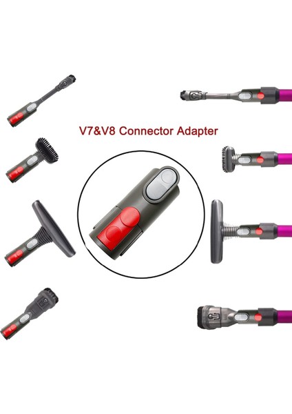 Dyson-Gümüş Gri+Kırmızı Için 35MM Ila 32MM Hortum Adaptörü (Yurt Dışından)