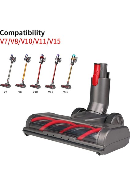 Dyson V7 V8 V10 V11 Için LED Işıklı Rulo Fırça Kabarık Kafa (Yurt Dışından)