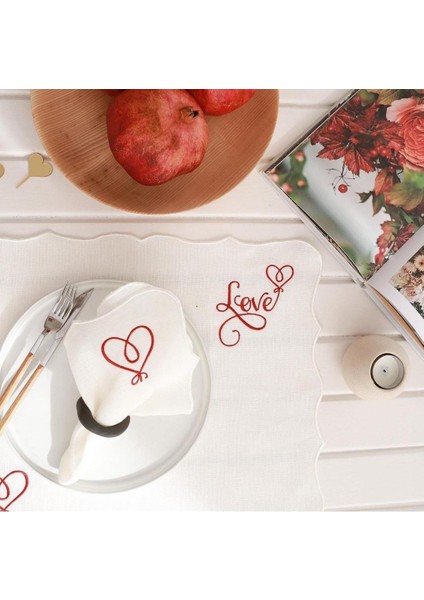 Love Konseptli Amerikan Servis Takımı 2 Kişilik(4 Parça)