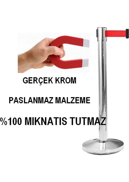 Net 3 Metre Şeritli ve Gerçek Paslanmaz Şerit Bariyer Yönlendirme Bariyeri