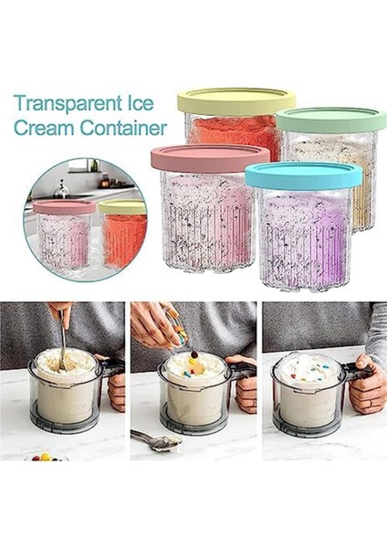 Ninja Dondurma Makinesi Creami Pint ve Kapakları Için 4pcs Yedek (Yurt Dışından)