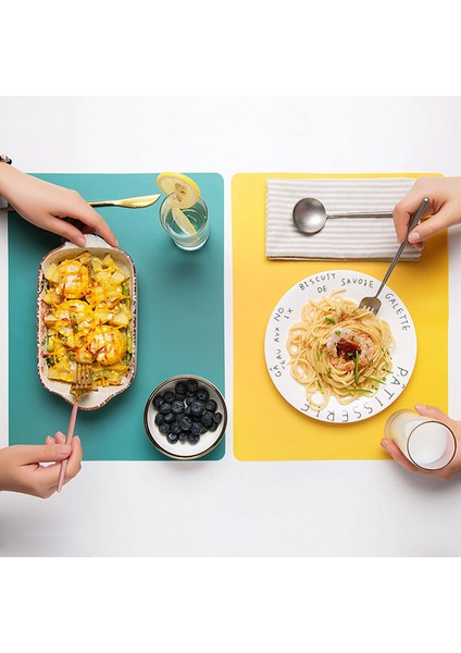 Basit Silikon Servis Altlıkları Silinebilir Kaymaz Yemek Altlıkları, Sarı (Yurt Dışından) fırsatları