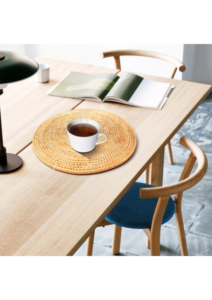 Rattan Dokuma Servis Altlıkları, Yuvarlak Paspaslar, Kaymaz Isıya Dayanıklı Servis Altlığı (Yurt Dışından)