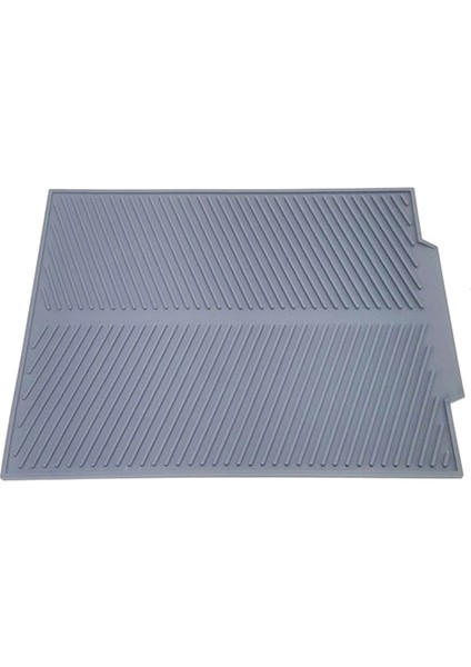 Drenaj Rafı Silikon Bulaşık Damlalıklı Tepsi Büyük Lavabo Kurutma Rafı Gri (Yurt Dışından)
