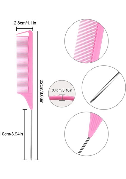 Örgü Saç Sıçan Kuyruğu Tarağı Için 30 Parça Ayırma Tarağı (Pembe) (Yurt Dışından) fiyatları