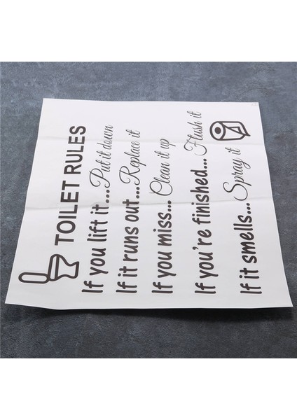 Tuvalet Kuralları Banyo Duvar Sticker Vinil Sanat Çıkartmaları Dıy Ev Dekoru (Yurt Dışından)