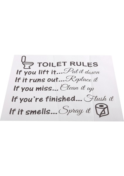 Tuvalet Kuralları Banyo Duvar Sticker Vinil Sanat Çıkartmaları Dıy Ev Dekoru (Yurt Dışından) indirimleri