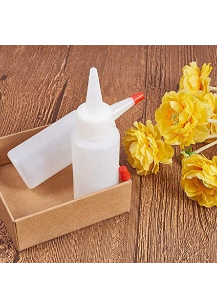 20PACK 120ML Pe Sıkıştırılmış Dağıtım Şişeleri, Kırmızı Kapaklı-El Sanatları Için (Yurt Dışından) indirimleri