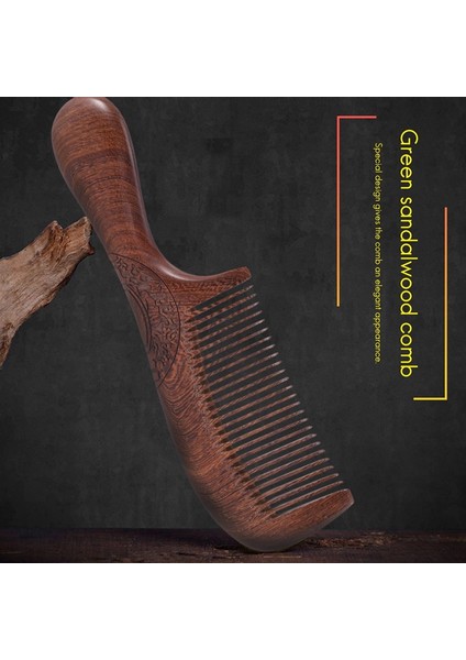 Unisex Sandal Ağacı Tarak Ince Diş Tarak Ahşap Saplı Saç Tarağı (Yurt Dışından)