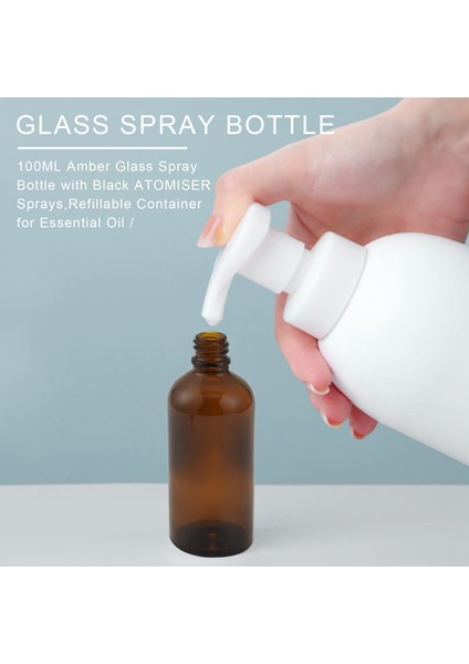 Siyah Atomıser Spreyli 100ML Amber Cam Sprey Şişesi, Doldurulabilir (Yurt Dışından)