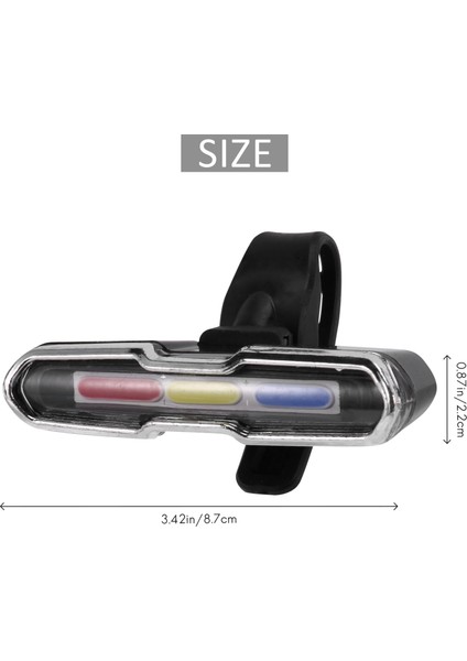 USB Şarjlı LED Bisiklet Arka Lambası Kırmızı - Beyaz - Mavi Işık Rengi (Yurt Dışından)