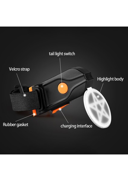 Bisiklet Gece Sürüş Aksesuarları Için LED Bisiklet Şarj Edilebilir Kuyruk Lambaları (Yurt Dışından)