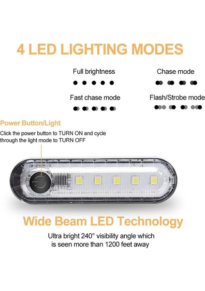 2 Adet Süper Parlak Bisiklet Kuyruk Işığı USB Şarj Edilebilir, Vurgulayın (Yurt Dışından)