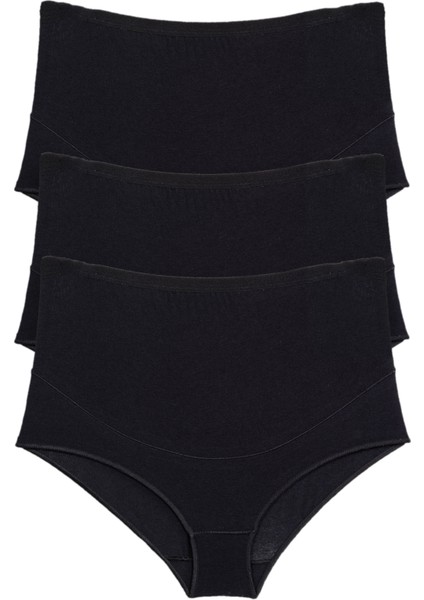 3'lü Kadın Siyah Modal Geniş Rahat Kilot Hamile Külodu fırsatları