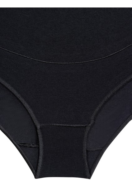 3'lü Kadın Siyah Modal Geniş Rahat Kilot Hamile Külodu