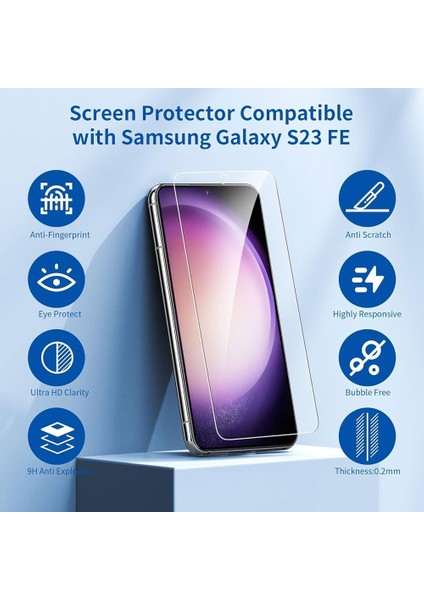 Samsung Galaxy S23 Fe Nano Micro Esnek Şeffaf Ekran Cam Koruyucu Temperli Clear Screen Protector