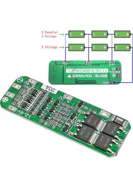 3 S 20A Li-Ion Lityum Pil 18650 Şarj Cihazı Bms Koruma Levhası Matkap Motoru Için 12.6 V Lipo Hücre Modülü 64X20X3.4MM (Yurt Dışından)