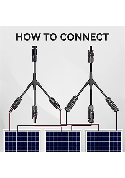 Y Şube Güneş Konnektörleri Güneş Panelı Paralel Adaptör 1 Çift Splitter Güneş Kablosu Tel Fiş Aracı Kiti Güneş Panelı (Yurt Dışından)