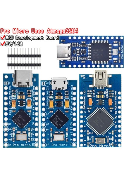 Pro Mikro ATMEGA32U4 5 V 16 Mhz Orijinal Çip Arduino Pro Mini Için ATMEGA328 Değiştirin 2 Satır Pin Başlığı ile Leonardo Uno R3 (Yurt Dışından)