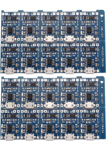 20 Adet 5V Mini USB 1A 18650 TP4056 Lityum Pil Şarj Kartı Korumalı Şarj Modülü (Yurt Dışından)