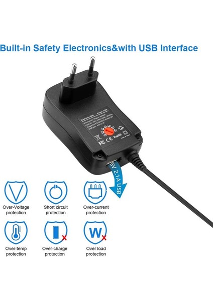 Bradoo- 3V-12V Ev Elektroniği ve LED Şeritler Için Adaptör Uçlu 30W Ac/dc Adaptör Anahtarlama Kaynağı, Ab Tak (Yurt Dışından)