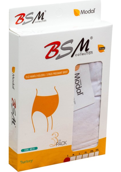 3'lü Kadın Beyaz Modal Geniş Hamile Külot Nefes Alabilir Yumuşak Kumaş ile Konforlu Kullanım