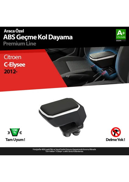 Citroen C-Elysee Kol Dayama Kolçak Geçmeli ABS Gri 2012-2017 A+ Kalite